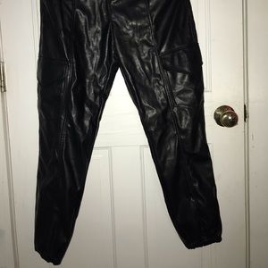Shinestar leather joggers. Size medium.